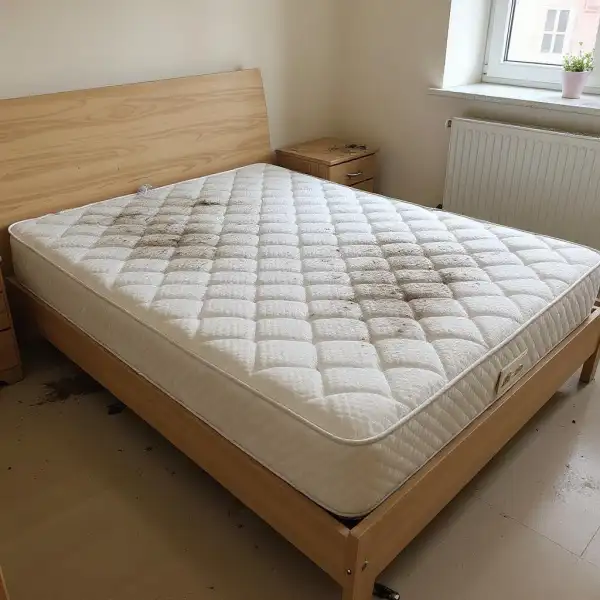 Матрас после питомцев в двухкомнатной квартире - до уборки